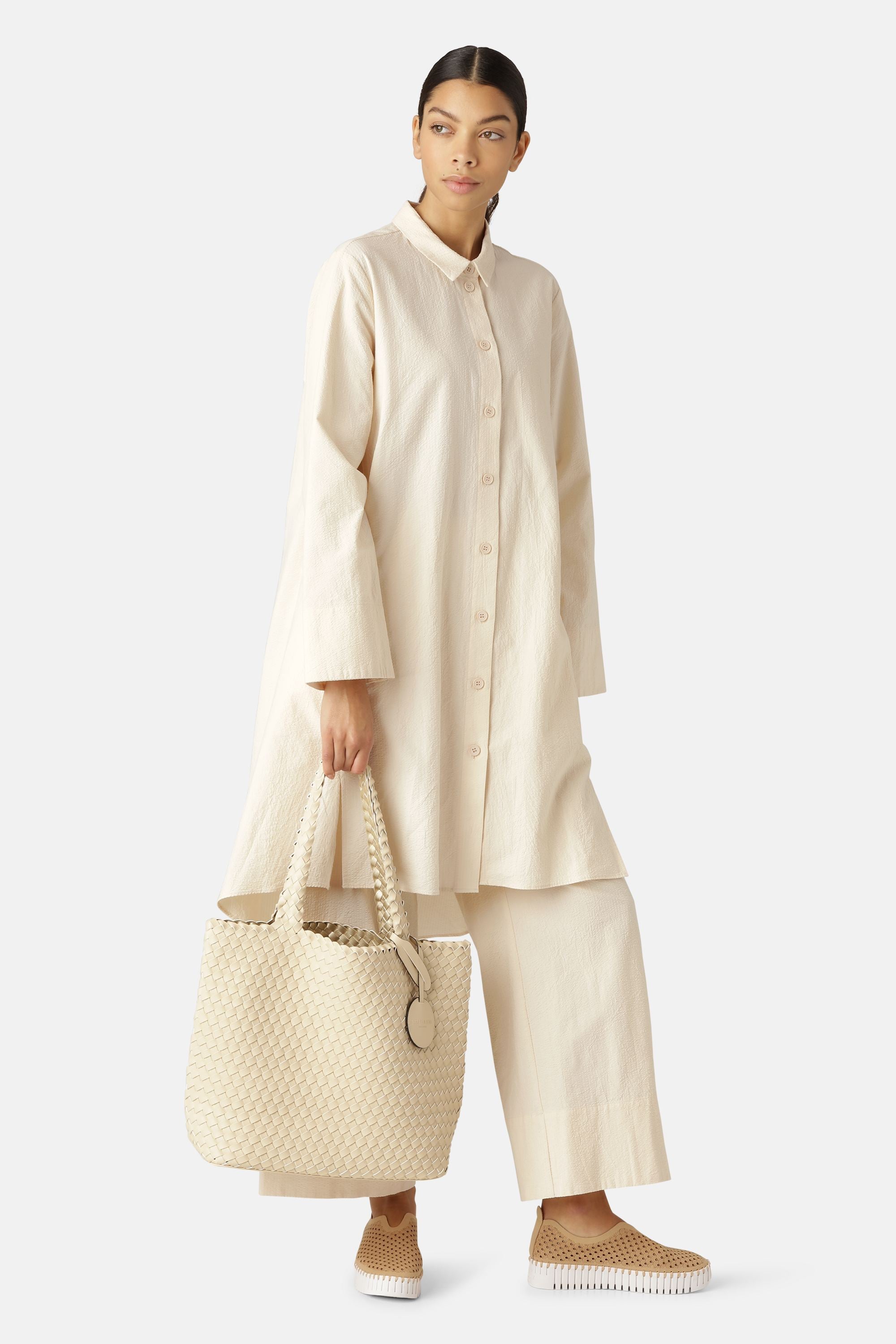 Tote Bag Geflochten - Ivory Platin